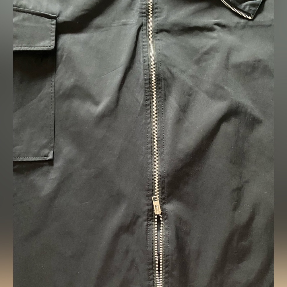ZARA Nylon Black Cargo Midi Skirt with Zipper Detail- Sue S- NEW - Picture 7 of 12